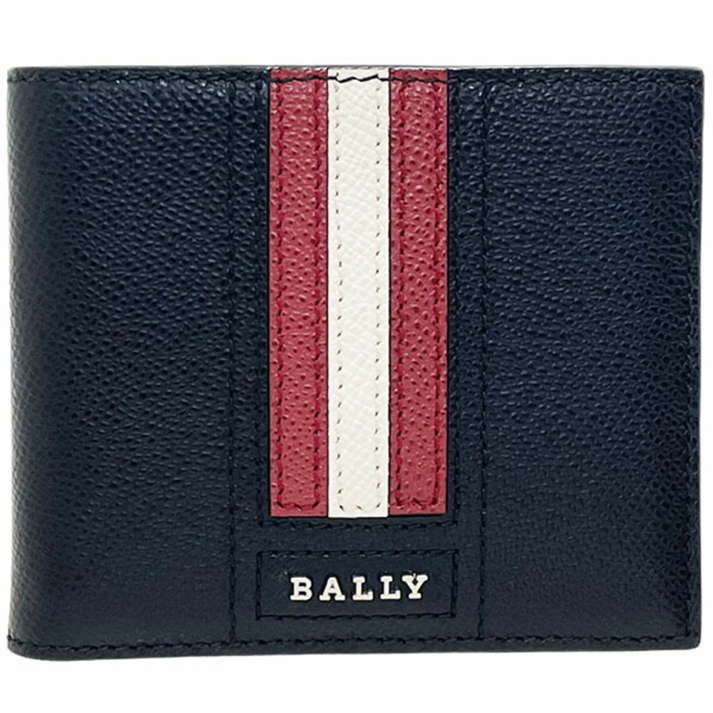 Bally Trainspotting Bi-fold Wallet, Leather, Black, 6218019, Stripe, Men's, B...